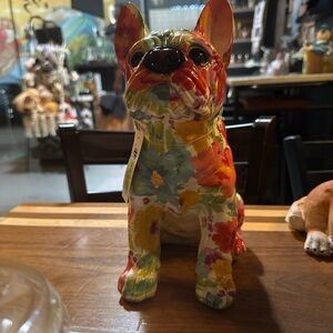 Colorful Floral French Bulldog Figurine